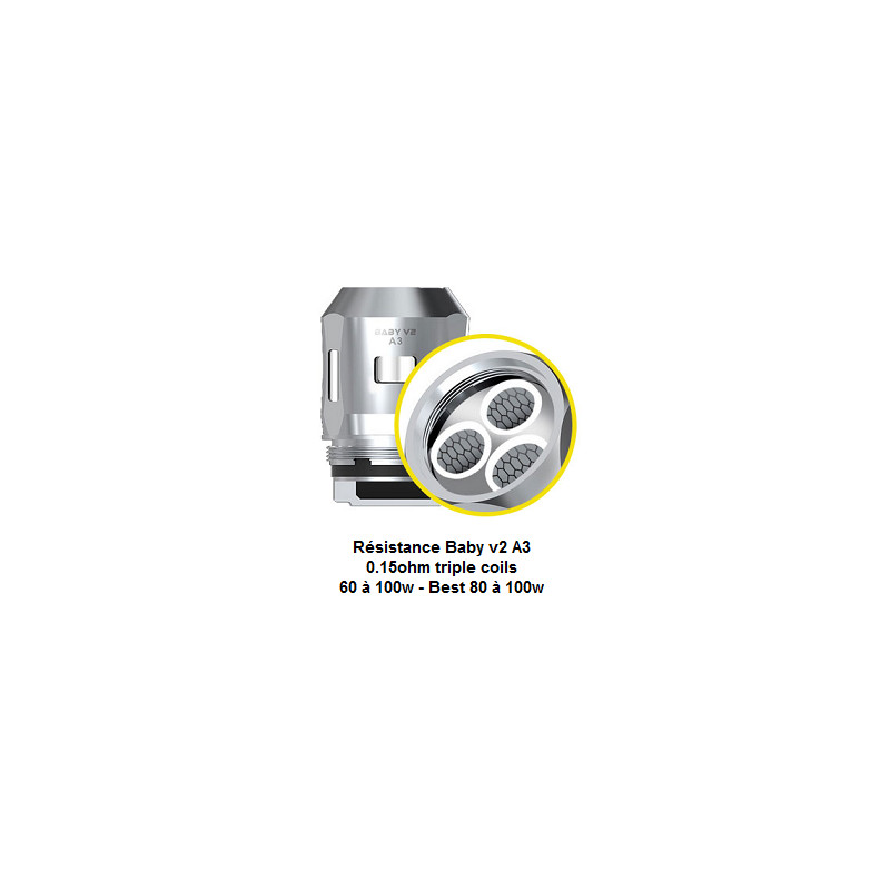 Résistance TFV8 Baby V2 - Pack de 3 - Smok (4/6)