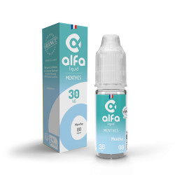 Flacon de 10 ml d'e-liquide Menthe de la gamme Alfaliquid Original