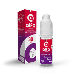 Flacon de 10 ml d'e-liquide Framboise Cassis de la gamme Alfaliquid Original