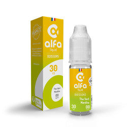 Flacon de 10 ml d'e-liquide Thé Vert Menthe de la gamme Alfaliquid Original