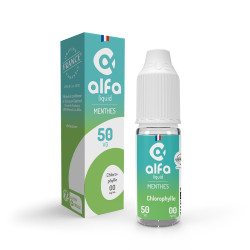 Flacon de 10 ml d'e-liquide Chlorophylle de la gamme Alfaliquid 50/50