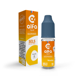 Flacon de 10 ml d'e-liquide Noisette aux sels de nicotine Alfaliquid