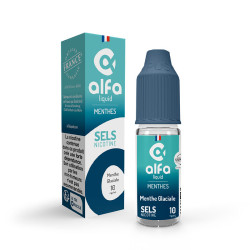 Flacon de 10 ml d'e-liquide Menthe Glaciale aux sels de nicotine Alfaliquid