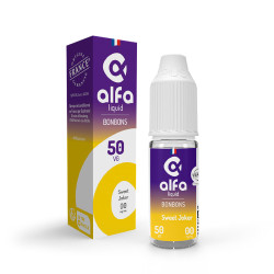 Flacon de 10 ml d'e-liquide Sweet Joker de la gamme Alfaliquid 50/50