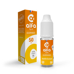 Flacon de 10 ml d'e-liquide Vanilla Custard de la gamme Alfaliquid 50/50