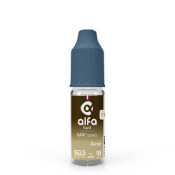 Flacon de 10 ml d'e-liquide Blond Corsé de la gamme Alfaliquid Gaïa Classics