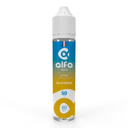Flacon de 50 ml d'e-liquide California de la gamme Alfaliquid Shake and Vape