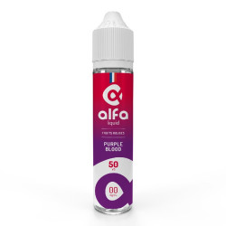 Flacon de 50 ml d'e-liquide Purple Blood de la gamme Alfaliquid Shake and Vape