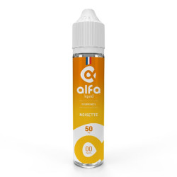 Flacon de 50 ml d'e-liquide Noisette de la gamme Alfaliquid Shake and Vape