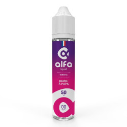 Flacon de 50 ml d'e-liquide Barbe à Papa de la gamme Alfaliquid Shake and Vape