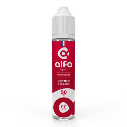 Flacon de 50 ml d'e-liquide Summer Feeling de la gamme Alfaliquid Shake and Vape