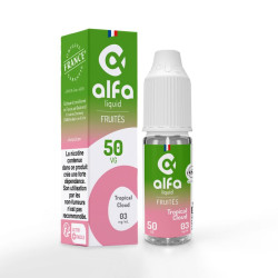 Flacon de 10 ml d'e-liquide Tropical Cloud de la gamme Alfaliquid 50/50