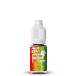 Flacon de 10 ml d'e-liquide Fraise Basilic 50/50 de la marque Flavour Power