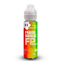 Flacon de 50 ml d'e-liquide Fraise Basilic de la marque Flavour Power