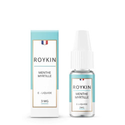 Flacon de 10 ml d'e-liquide Menthe Myrtille de la marque Roykin