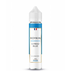 Flacon de 50 ml d'e-liquide X-Freez Blue de la marque Roykin