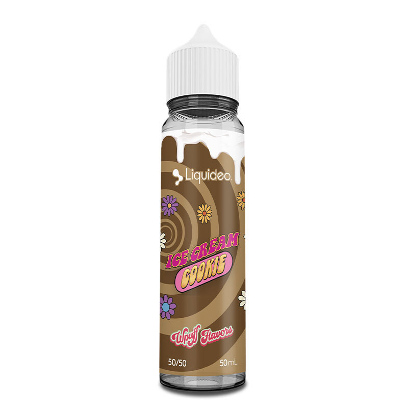 Flacon de 50 ml d'e-liquide Ice Cream Cookie de la gamme Liquideo