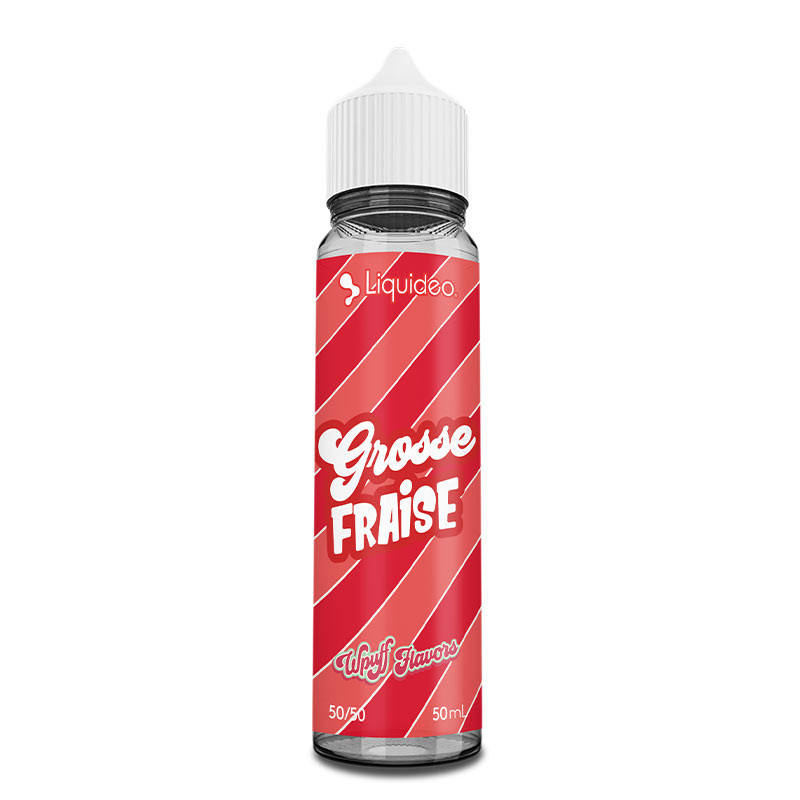 Flacon de 50 ml d'e-liquide Grosse Fraise de la gamme Liquideo