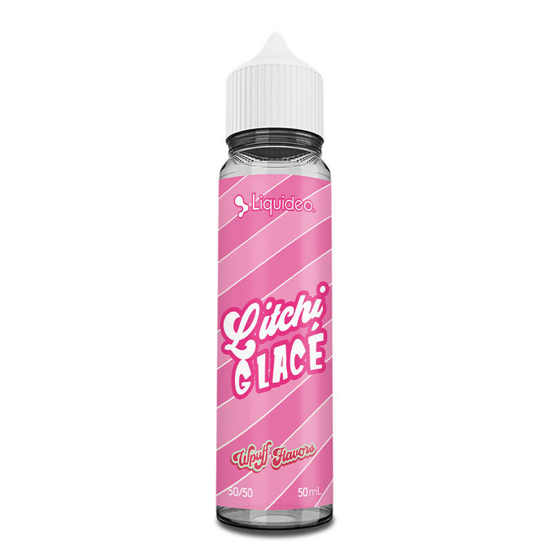 Flacon de 50 ml d'e-liquide Litchi Glacé de la gamme Liquideo