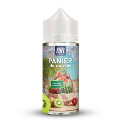 Flacon de 100 ml d'e-liquide Pastèque Pomme et Kiwi de la gamme Panier du Marché