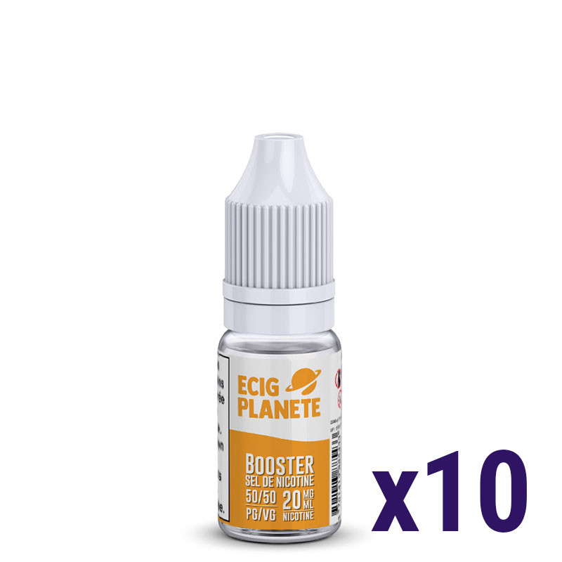 Pack 10 Boosters Ecigplanete Sel de nicotine 50/50 (1/1)