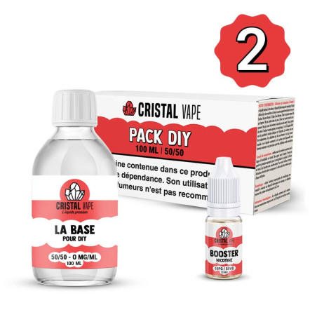 Pack DIY 50/50 100ml - Cristal Vape — 2 mg