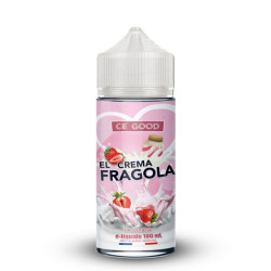 Flacon de 100 ml d'e-liquide El Crema Fragola de la gamme El Crema CE'GOOD