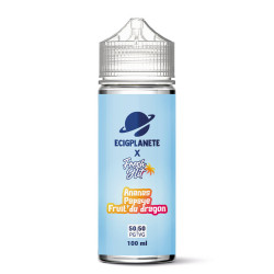 Fiole Chubby de 120 ml d'e-liquide Ananas Papaye Fruit du Dragon de la gamme Fresh Hit