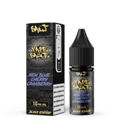Flacon de 10 ml d'e-liquide New Blue Cherry Cranberry de la gamme Black Edition Vape Sauce
