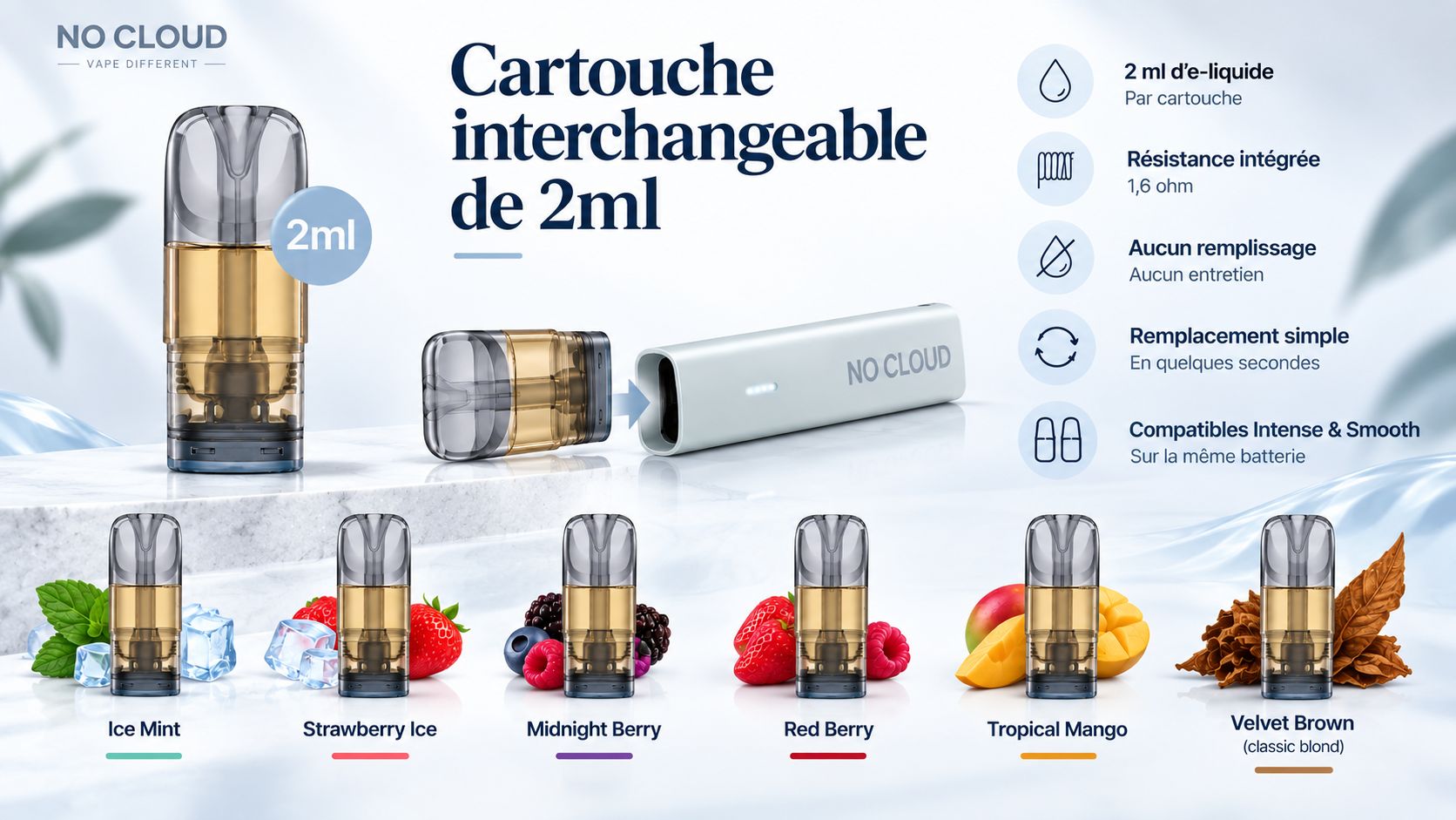 RELX No Cloud - cartouche 2ml