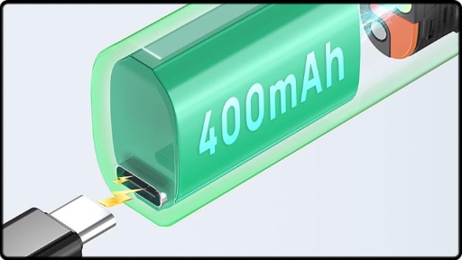 Batterie de 400mAh, charge USB-C
